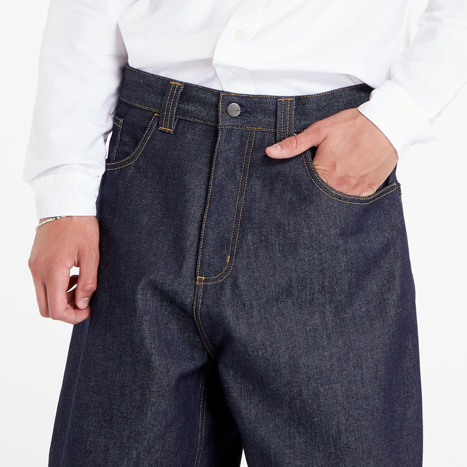 Hlače Carhartt WIP Pants Brandon Pant Blue Rigid Mornarica | I031246.0101, 1