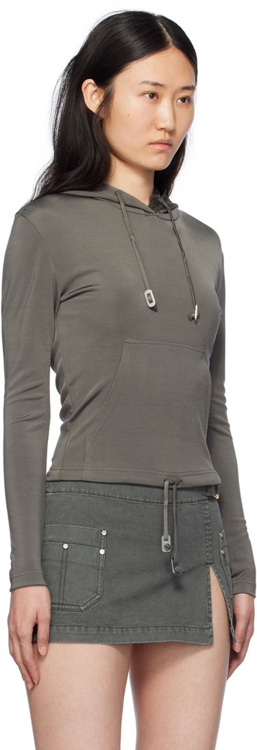 Pulover Dion Lee Lustrous Shrunken Hoodie Siva | C3164PS24, 1
