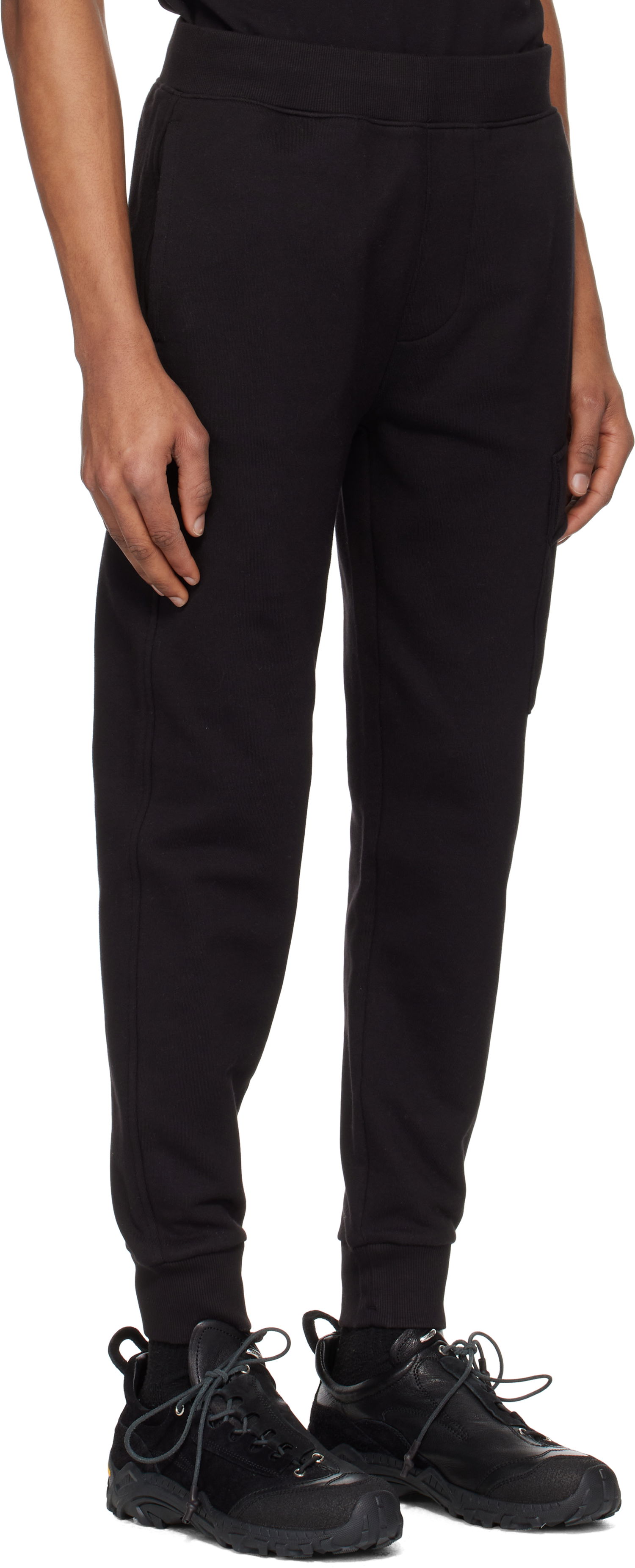 Trenirka C.P. Company C.P. Company Diagonal Raised Fleece Lens Sweatpants Črna | 18CMSP017A-005086W, 1