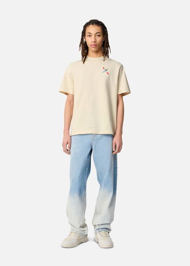 Majica AXEL ARIGATO Embroidered Micro Bee Bird Crewneck T-Shirt Bež | A3464001, 4