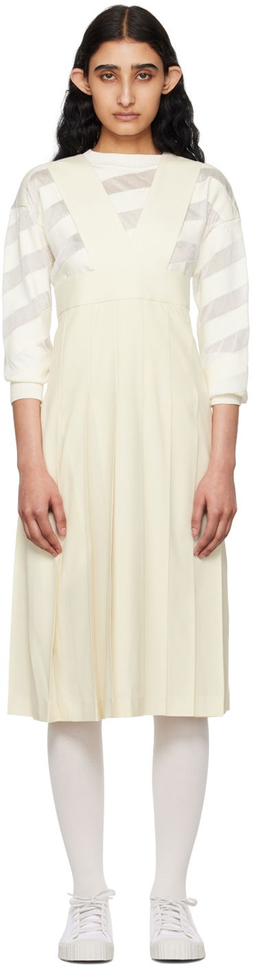 Obleke Comme des Garçons Comme des Garçons Girl Pleated Midi Dress Bela | NM-A008-051, 0