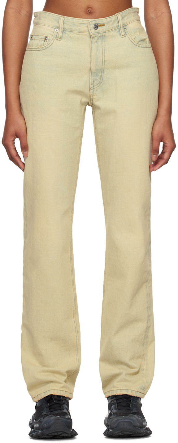 Kavbojke We11done We11done Straight-Leg Jeans Rumena | WD-DP1-23-386-W-BG