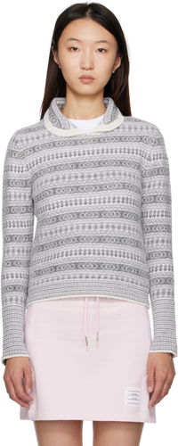 Thom Browne Wool Flannel & Mohair Jacquard Sweater