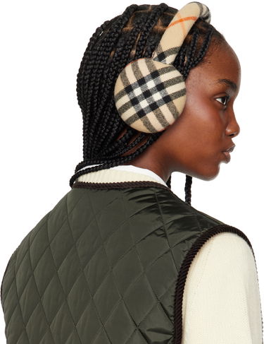 Šala Burberry Burberry Check Wool Earmuffs Bež | 8105109, 2