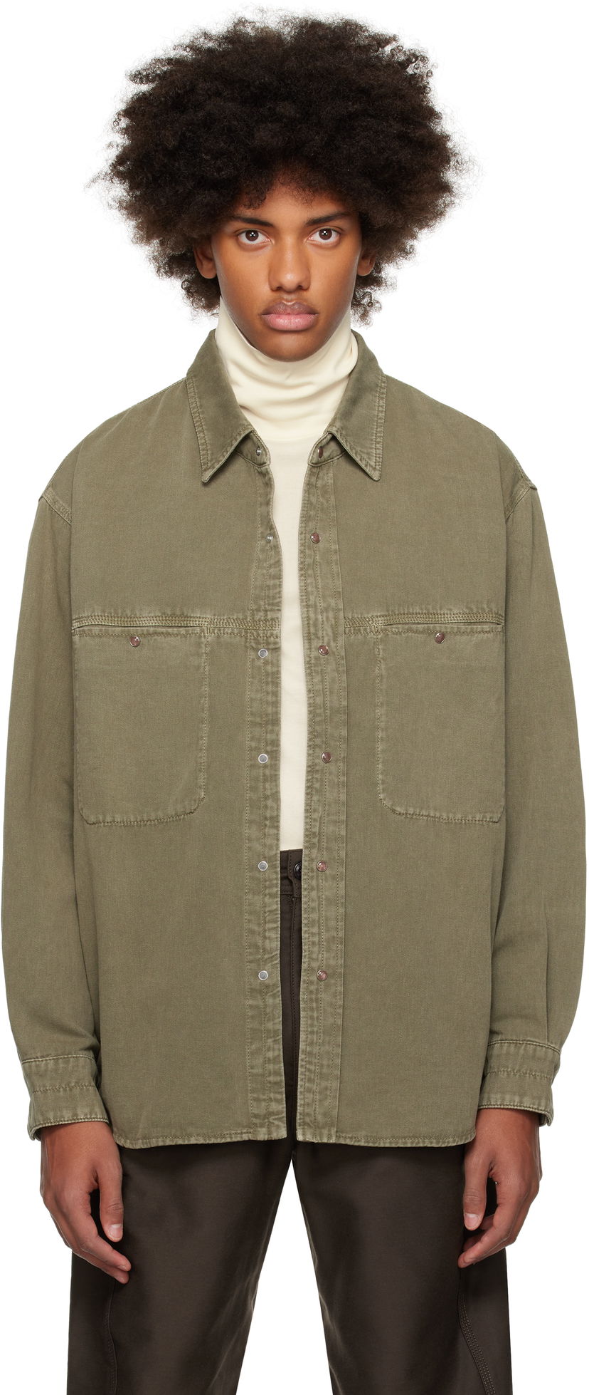Srajce LEMAIRE Lemaire Snaps Denim Shirt Zelena | SH1126 LD1027