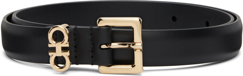 Pasovi FERRAGAMO Ferragamo Gancini Skinny Belt Črna | 786298