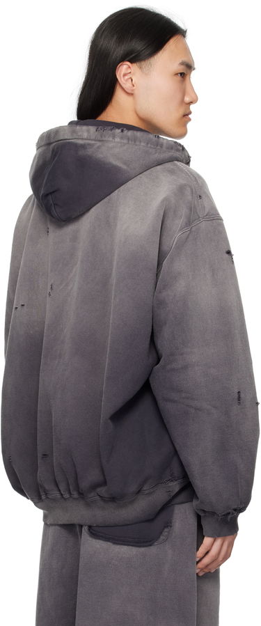 Pulover Maison MIHARA YASUHIRO Maison MIHARA YASUHIRO Sun Faded Half Zip-Up Hoodie Siva | A14HD532, 2
