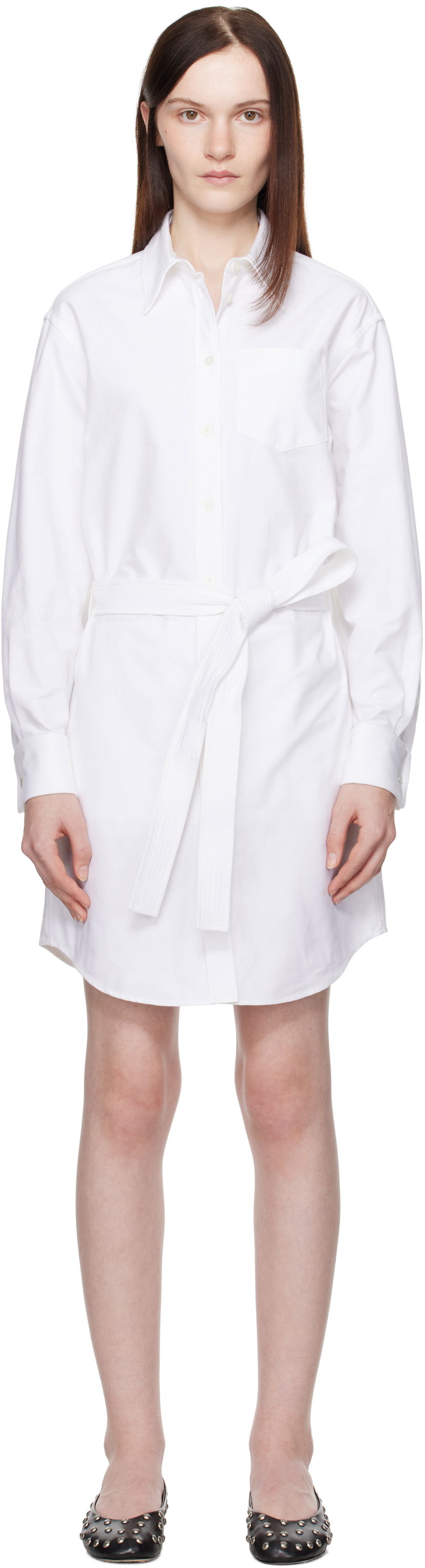 Srajce KENZO Kimono Sleeve Shirt Dress Bela | FF52RO4059LO