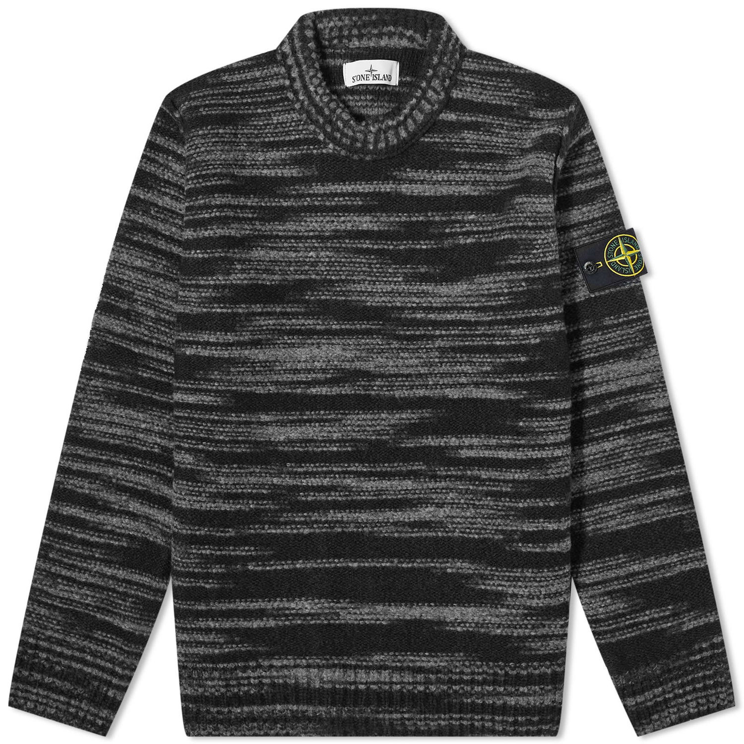 Pleteni pulover Stone Island Reverse Seam Lambswool Crewneck Črna | 7915532-V0029, 0