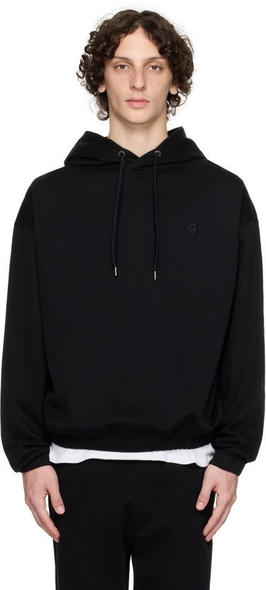 Pulover BOSS BOSS Relaxed-Fit Mercerized Cotton Hoodie Črna | 50544099, 0