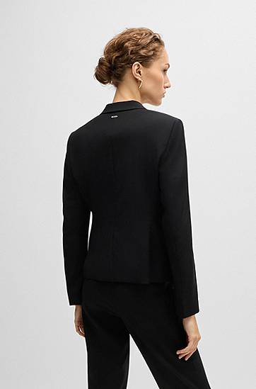 Jakna BOSS Regular-Fit Virgin Wool Blazer Črna | 50490020, 1