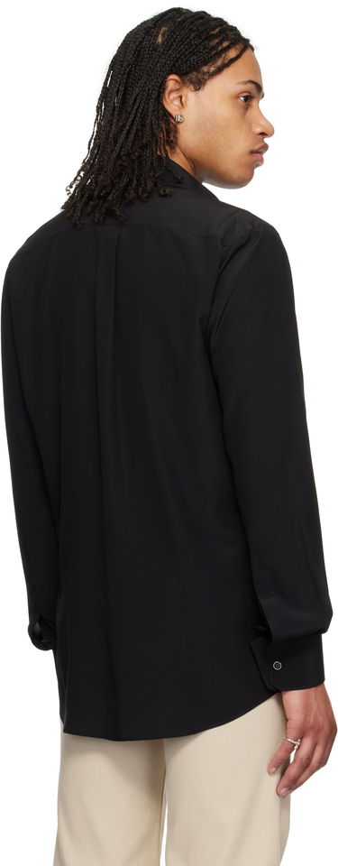Srajce Dolce & Gabbana Dolce&Gabbana Silk Logo Embroidered Shirt Črna | G5MO1ZFU1UQ, 2