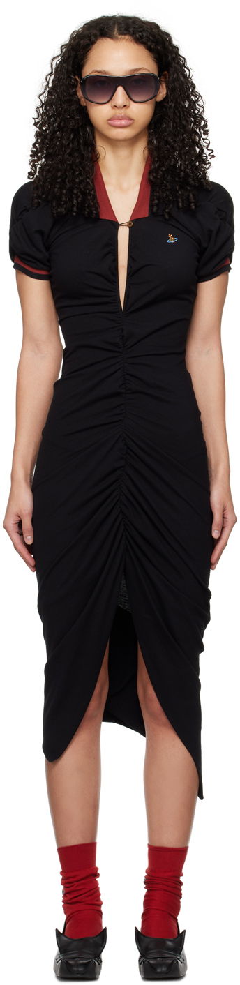 Obleke Vivienne Westwood Pulling Midi Dress Črna | 1102000Z-J0009-, 0