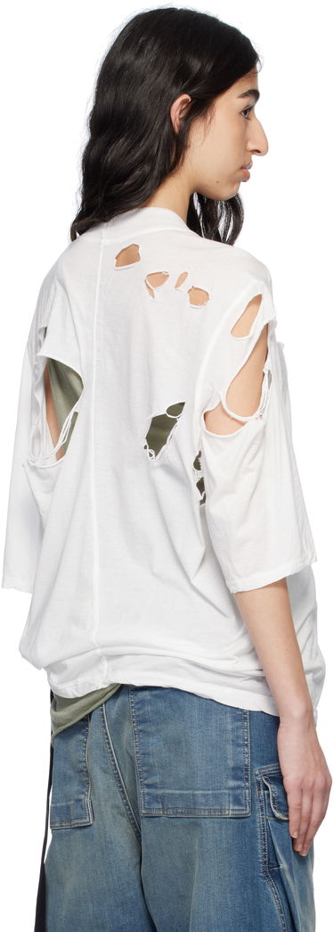 Majica Rick Owens Rick Owens DRKSHDW Distressed T-Shirt Bela | DS01E3201 BHDSD, 2