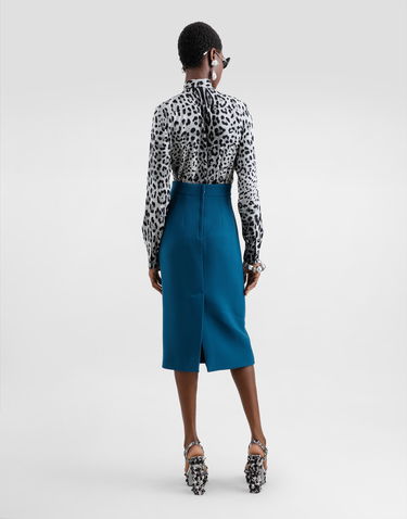 Srajce Dolce & Gabbana Leopard Charmeuse With Bow Bela | F5T19TFSADDHI13N, 2