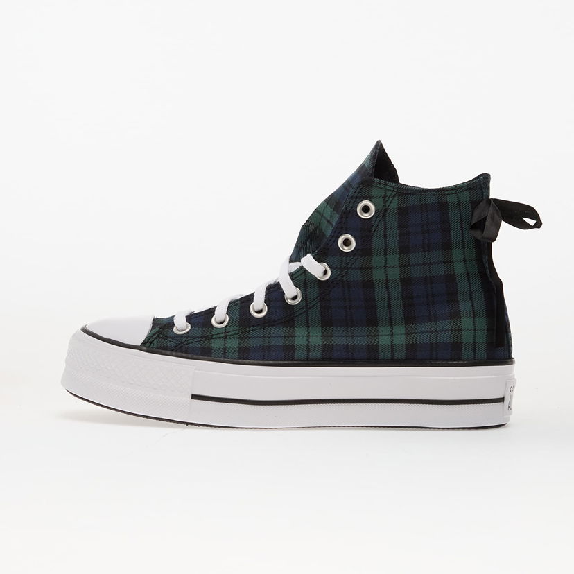Superge in čevlji Converse Chuck Taylor All Star Lift Platform Plaid Hi Zelena | A13879C