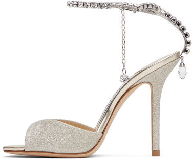 Nega čevljev Jimmy Choo Jimmy Choo Saeda 100 Heeled Sandals Kovinski | SAEDA SANDAL 100, 2