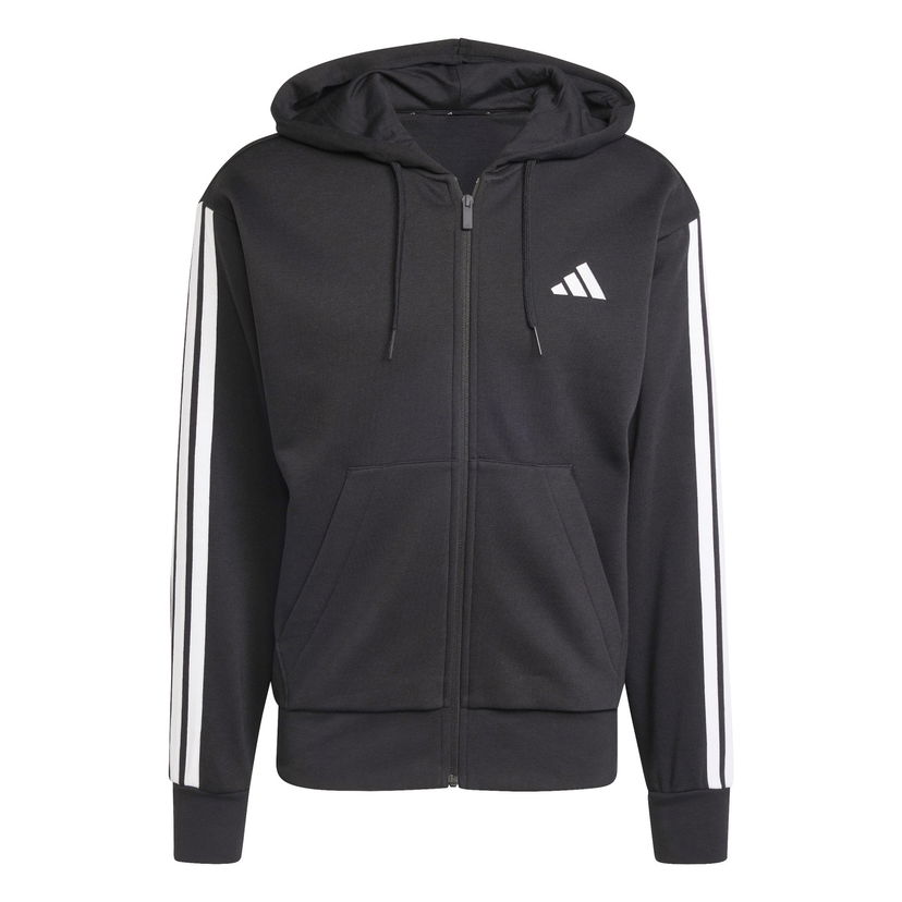Pulover adidas Performance 3-Stripes Full-Zip Hoodie Črna | JD1870