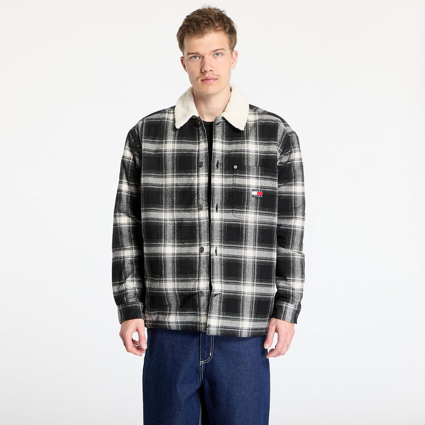 Srajce Tommy Hilfiger Tommy Jeans Check Teddy Mix Overshirt Črna | DM0DM20241 BDS