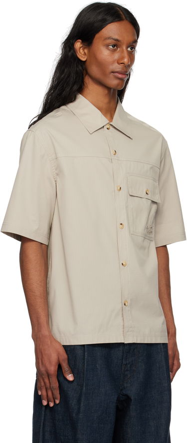 Srajce MAISON KITSUNÉ Maison Kitsuné Short Sleeve Overshirt Bež | OM00429WW9020, 1