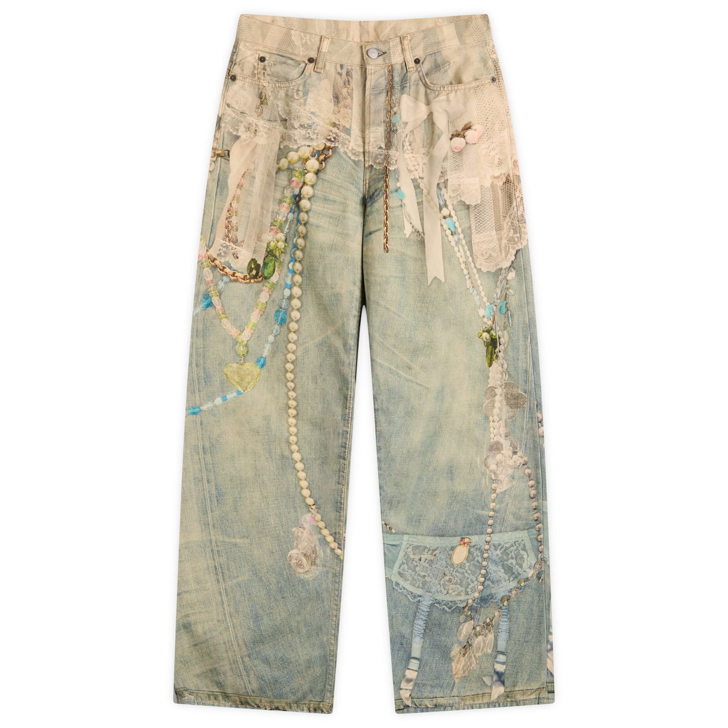 Kavbojke Acne Studios Acne Studios 1981 Printed Jeans, Size X-Large Modra | CK0134-AET, 1