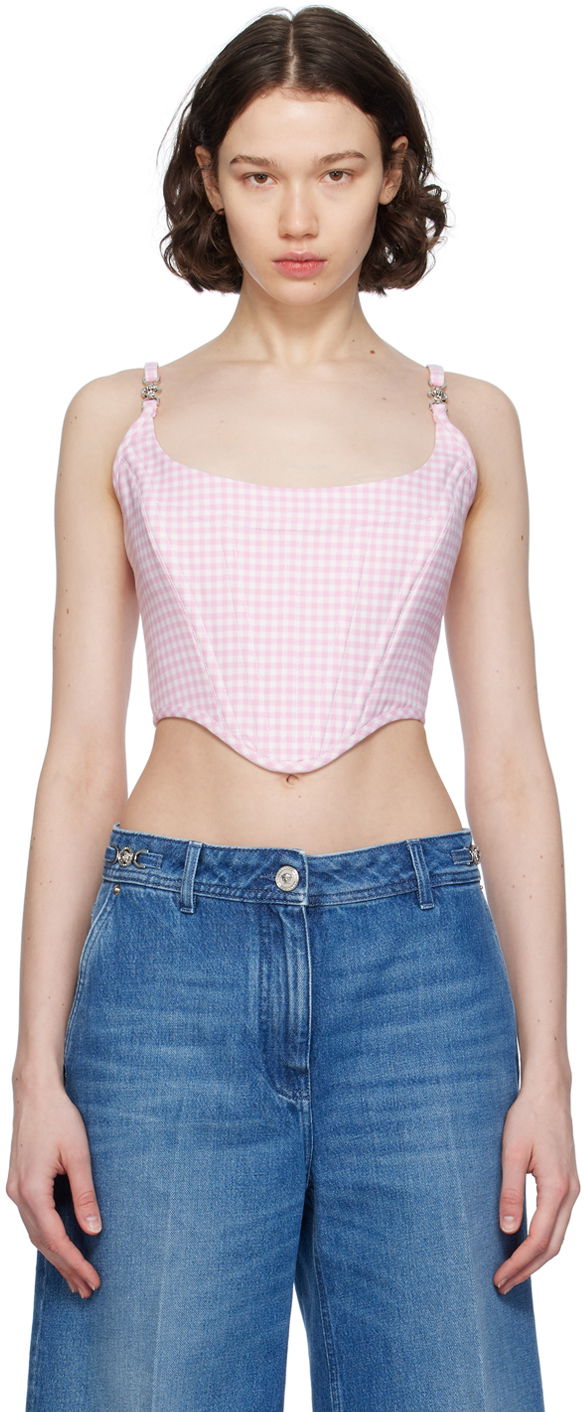 Majica brez rokavov Versace Pink Contrasto Medusa '95 Tank Top Roza | 1006669_1A10337