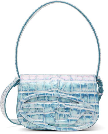 Torba za čez ramo Diesel 1dr Crocodile-Embossed Shoulder Bag Modra | X08396 P8247, 0
