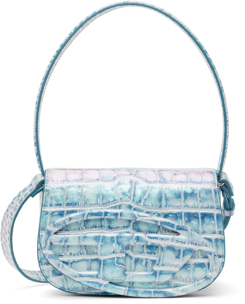 Torba za čez ramo Diesel 1dr Crocodile-Embossed Shoulder Bag Modra | X08396 P8247