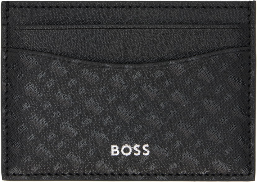 Denarnica BOSS Saffiano Leather Card Holder Črna | 50542389