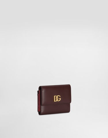 Denarnica Dolce & Gabbana Dolce & Gabbana Calfskin Wallet with DG Logo Bordo | BI3338A9M758K384, 1