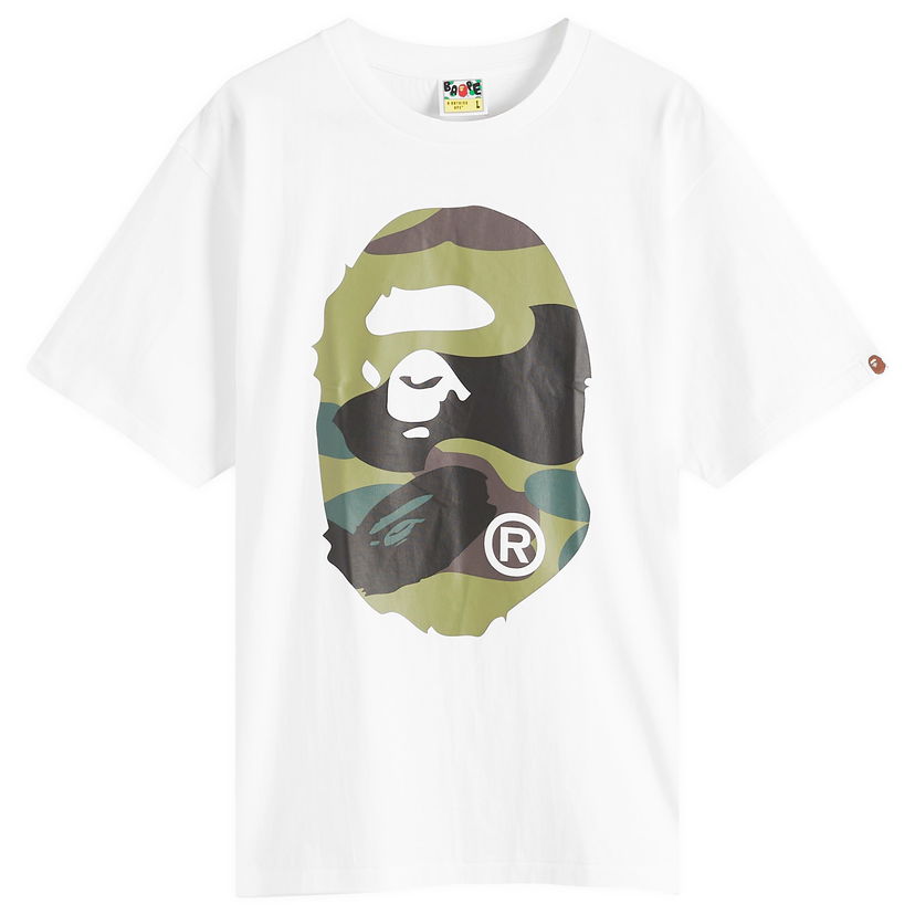 Majica BAPE A Bathing Ape Giant 1St Camo Big Ape Head T-Shirt, Size Large Bela | 001TEL301015M-WGN