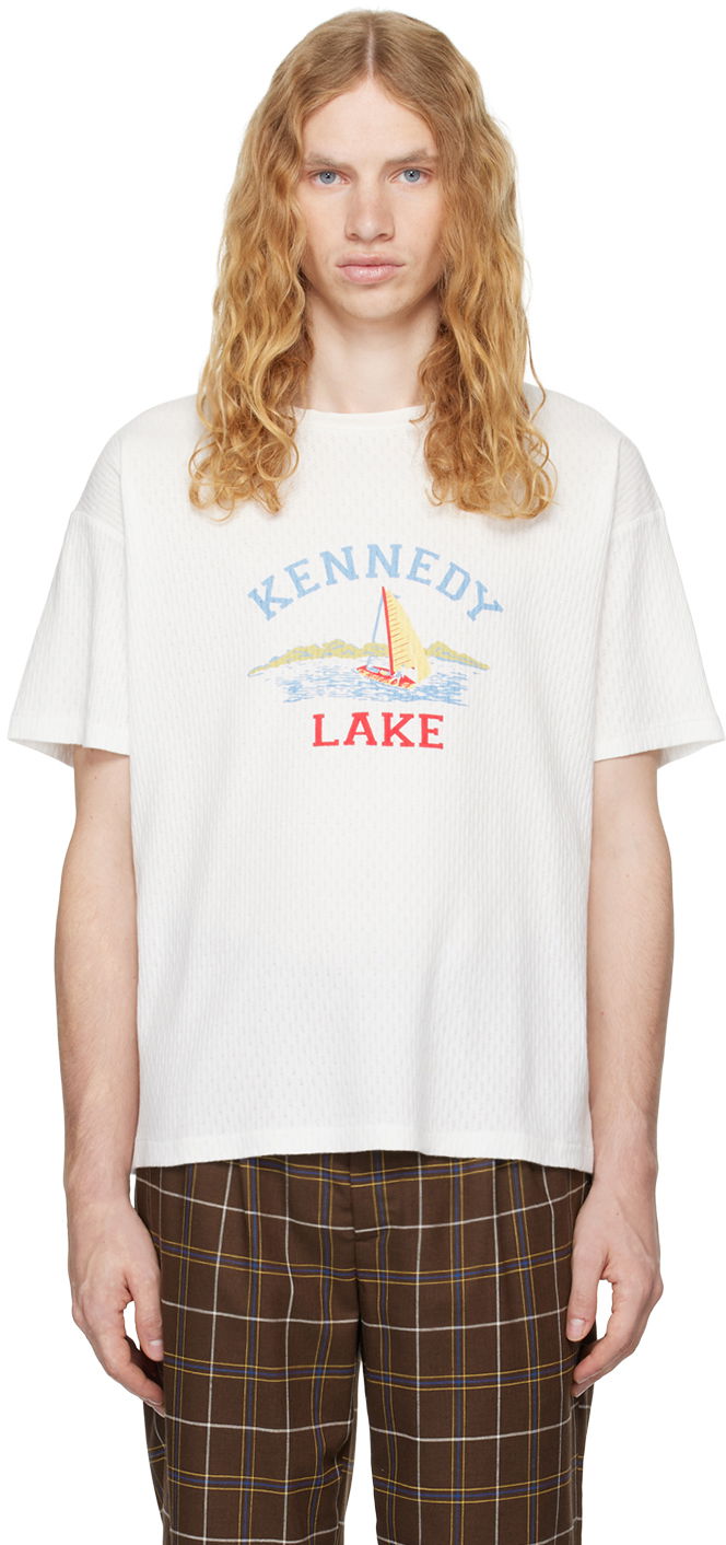 Majica Bode Kennedy Lake Graphic Print T-Shirt Bela | MRF24CS010