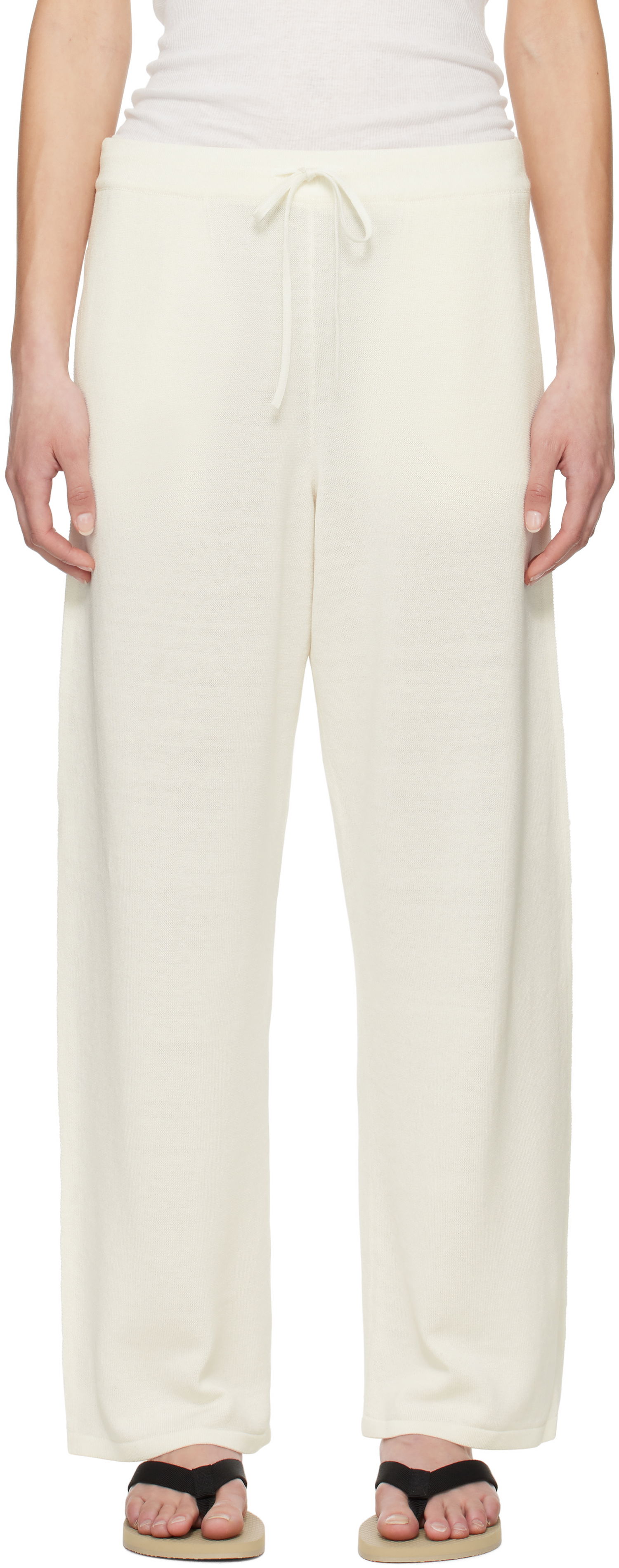 Trenirka The Row The Row Jory Knitted Drawstring Trousers Bela | 8809-Y889, 0