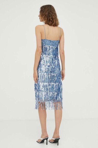 Obleke Samsoe Samsoe Sequin Mini Dress Modra | F23200093, 1