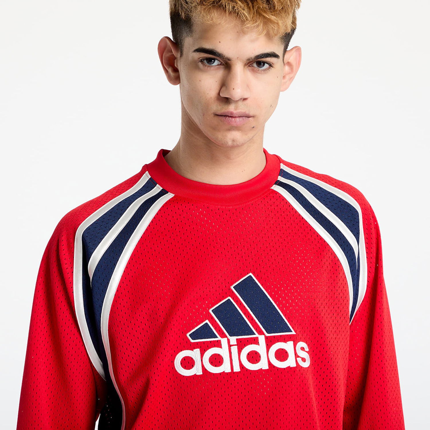 Pulover adidas Performance Mesh Long Sleeve Warm Up Top Rdeča | JD5376, 1