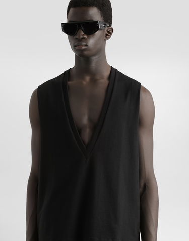 Majica brez rokavov Dolce & Gabbana Dolce & Gabbana Oversize Jersey Singlet Črna | G8SJ5THU7SDN0000, 3