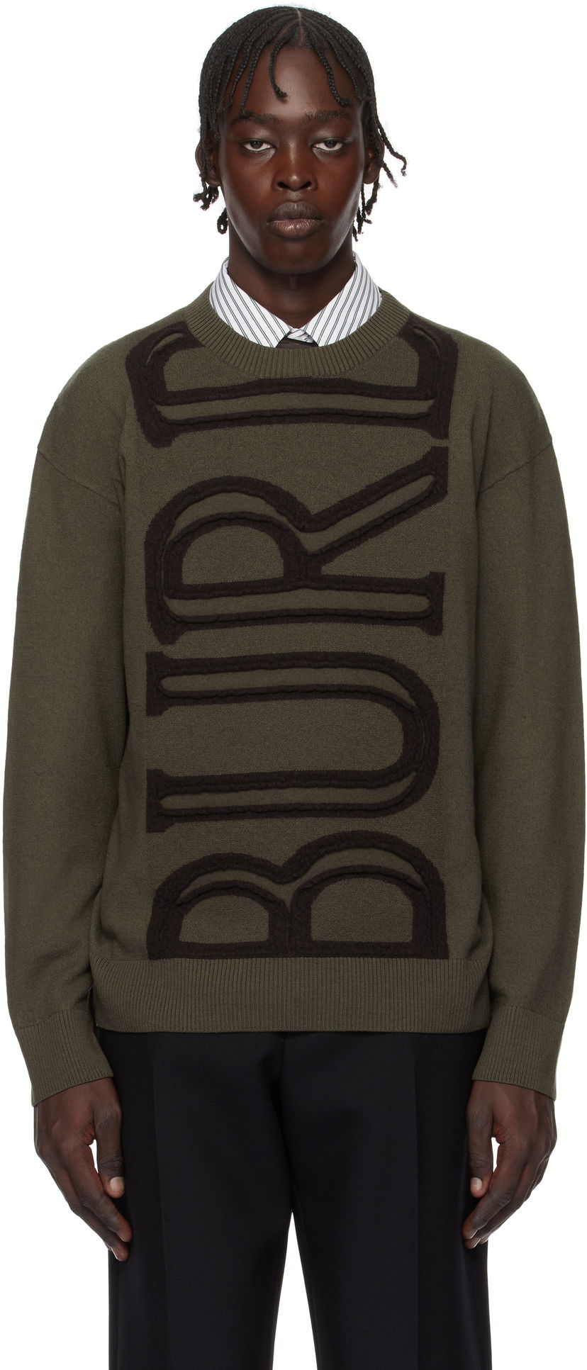 Pleteni pulover Burberry Wool Logo Sweater Zelena | 8101719