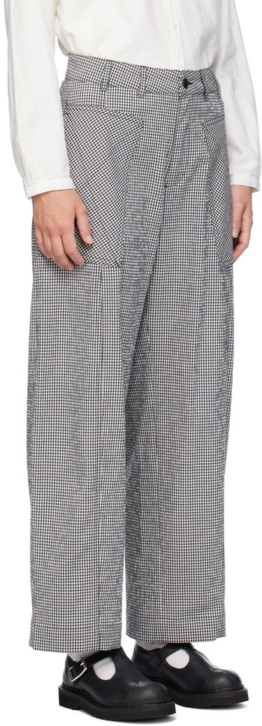 Hlače YMC YMC Peggy Gingham Check Trousers Modra | Q4WMI, 1