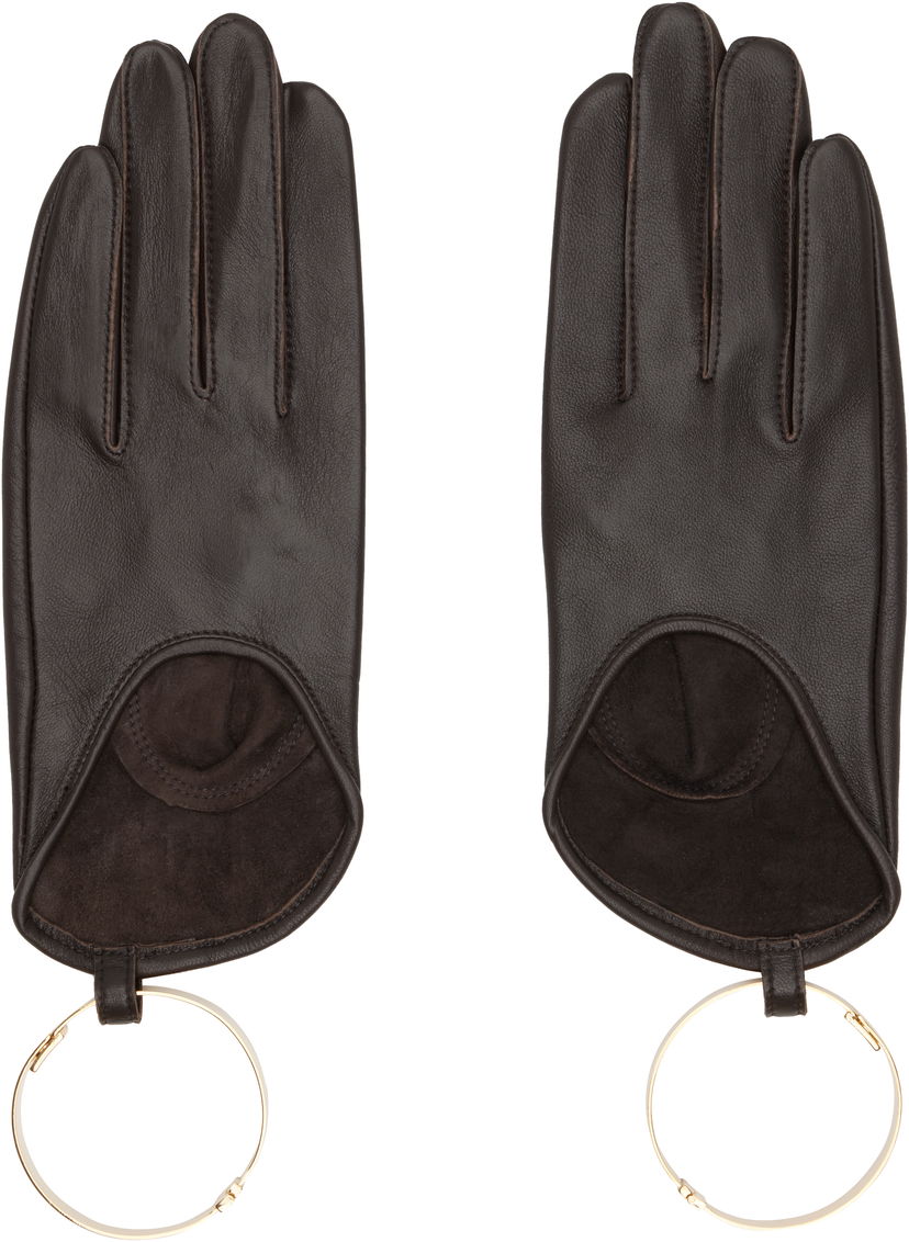 Rokavice sacai sacai Leather Bangle Gloves Rjava | 25-08253