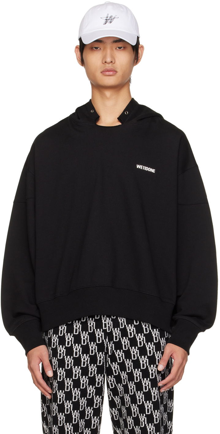 Pulover We11done We11done Signature Hoodie Črna | WD-TH3-22-867-U-BK