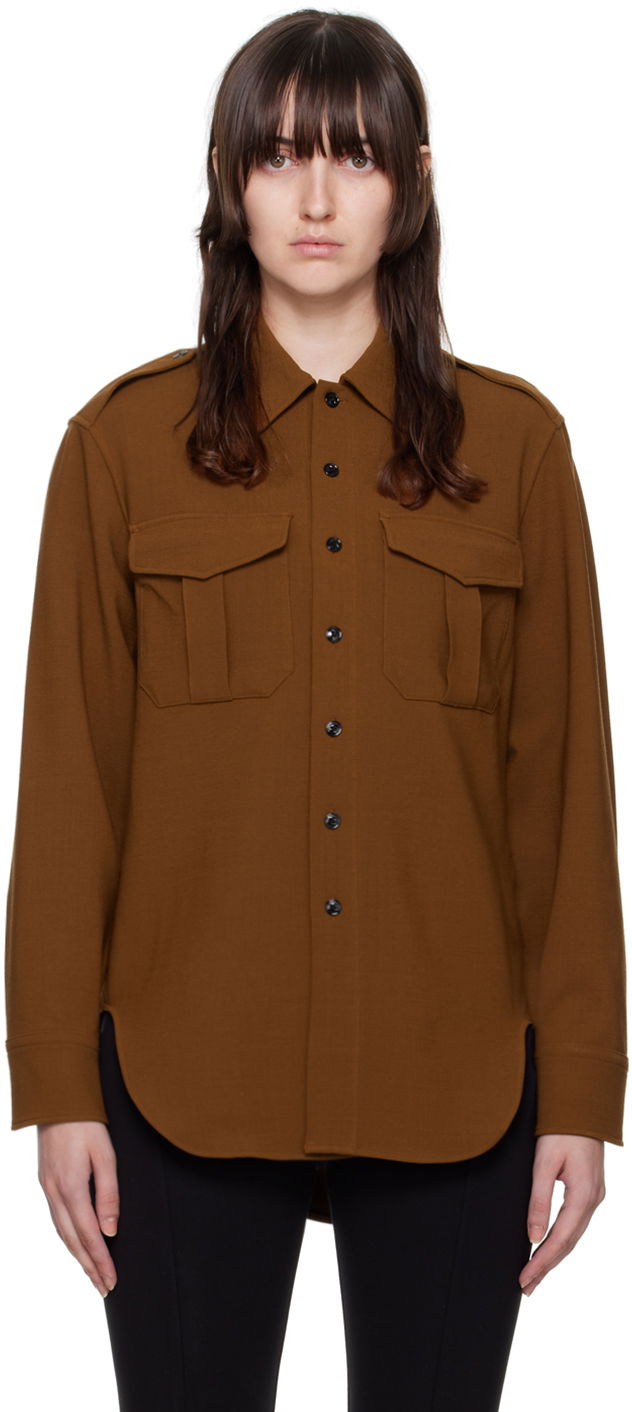 Srajce rag & bone Howie Military Shirt Rjava | WAW22FA055KJ55