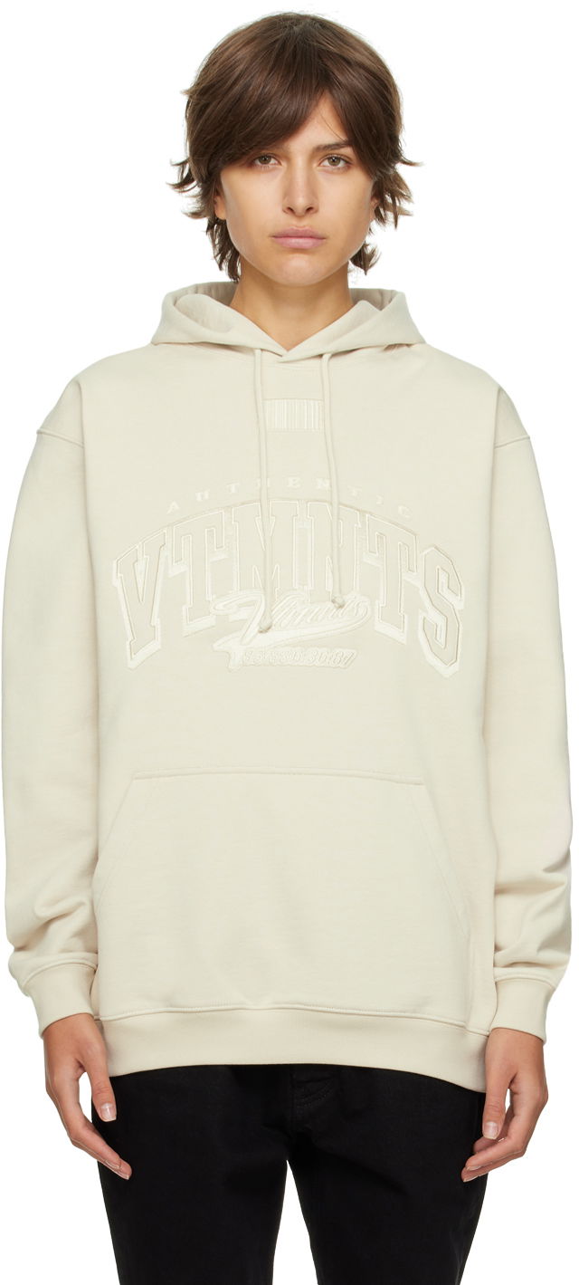 Pulover VETEMENTS VTMNTS College Hoodie Bež | VL14HD300O