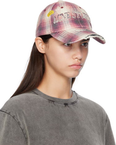 Kapa Acne Studios Distressed Plaid Cap Roza | C40411-, 3