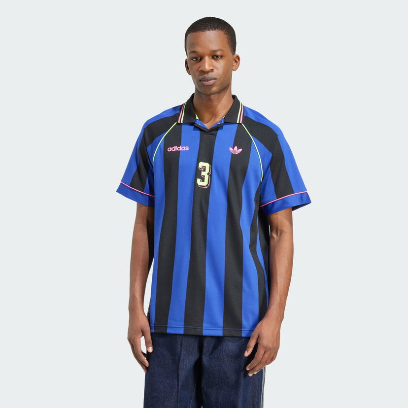Dres adidas Performance Striped Soccer Jersey Modra | KD2307