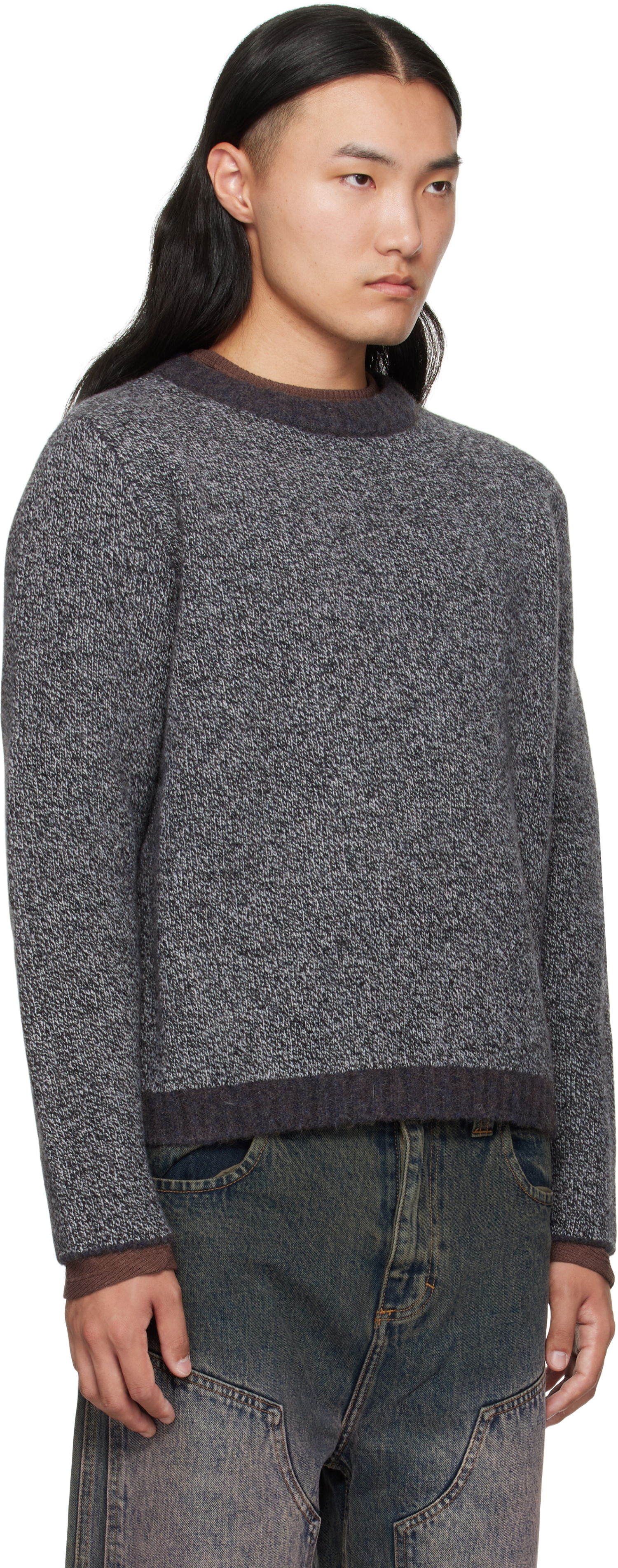 Pleteni pulover Eckhaus Latta Eckhaus Latta Yak Knit Sweater Siva | 8258-EL-PF25-M, 1