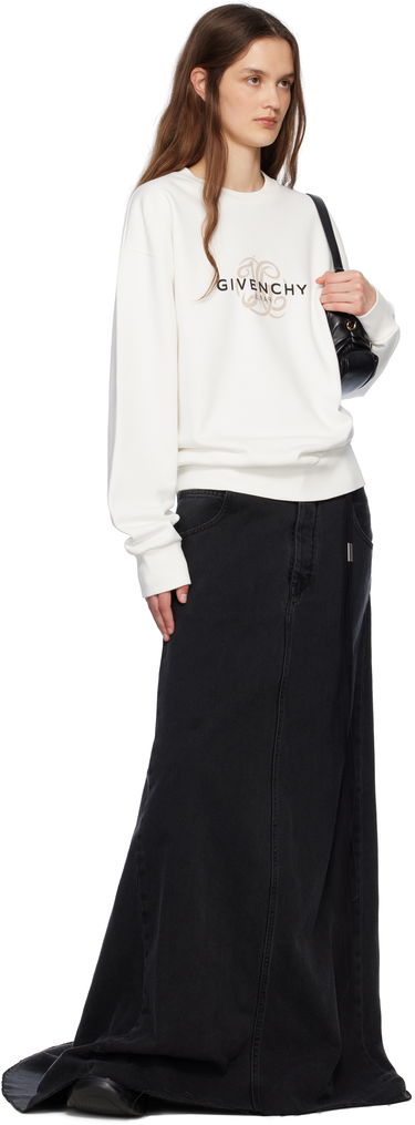 Pleteni pulover Givenchy Givenchy Reverse Sweatshirt Bela | BMJ0LC3YQJ130, 3
