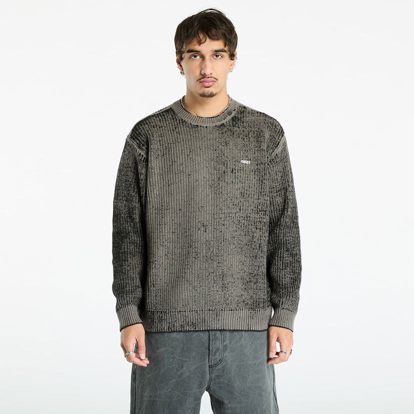 Pleteni pulover OBEY OBEY Spray Effect Sweater Siva | 151000109-BKM