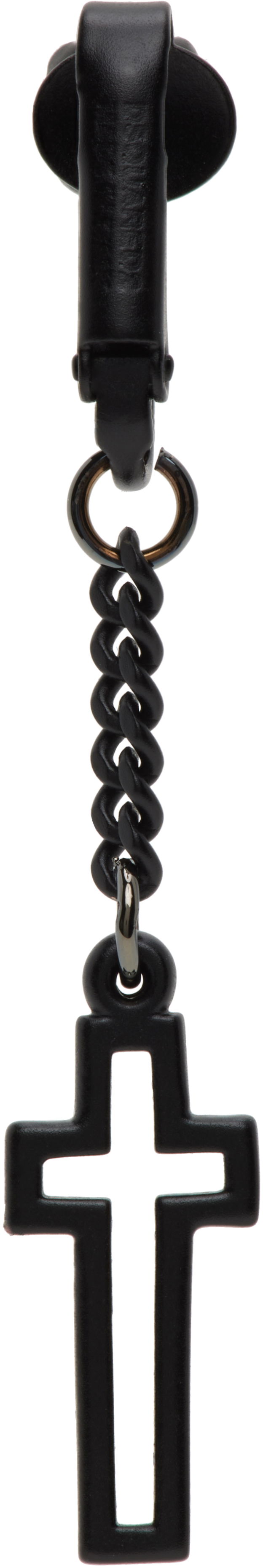 Obeski za ključe DSQUARED2 Dsquared2 Clip-On Cross Earring Črna | ERM0064_37208163_2124