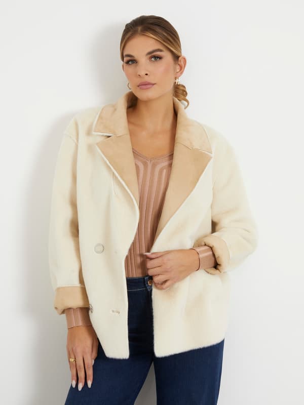Jakna GUESS Faux Fur Jacket Bež | W4RL37WFZV0, 0