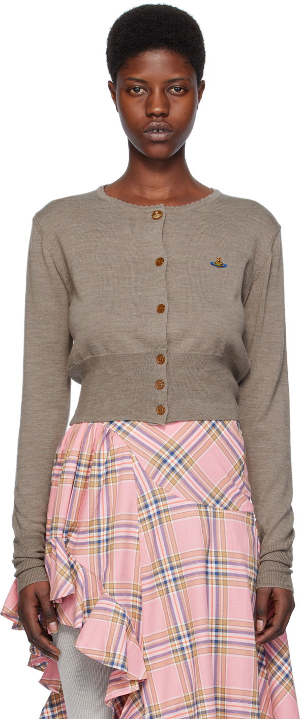 Pleteni pulover Vivienne Westwood Bea Cardigan Siva | 1803002U-Y0006-
